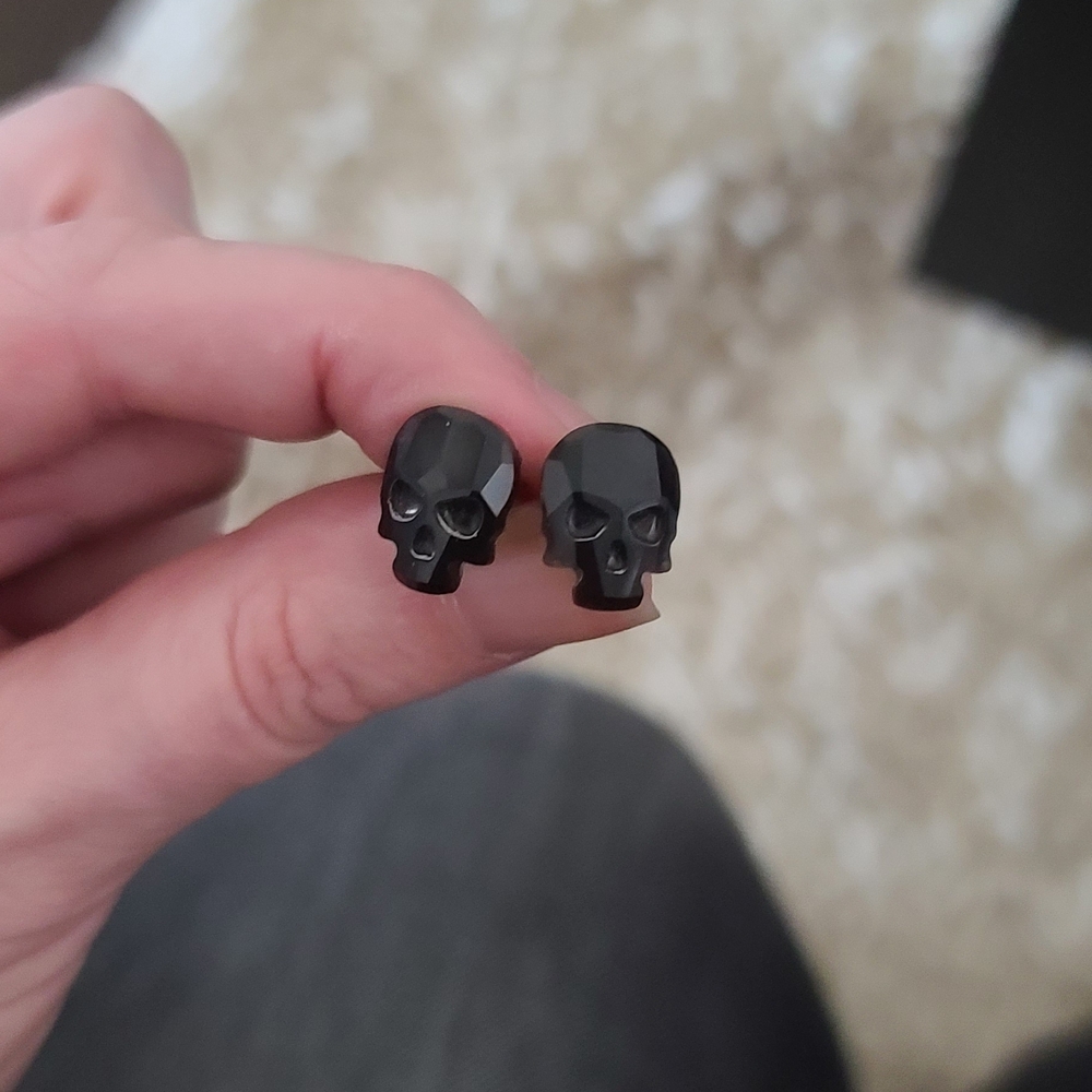 Black Skull Stud Earrings